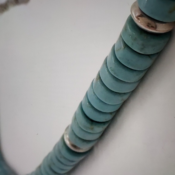 Chaps Faux Turquoise Beaded Pendant Necklace - Picture 8 of 9